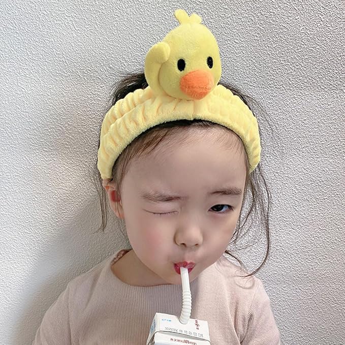 Funny Cat Headband for Women, Cute Animal Duck Frog Dinosaur Snail Kawaii Spa Headband Hair Accessories for Washing Face Shower Sports Beauty Skincare (Style 1)