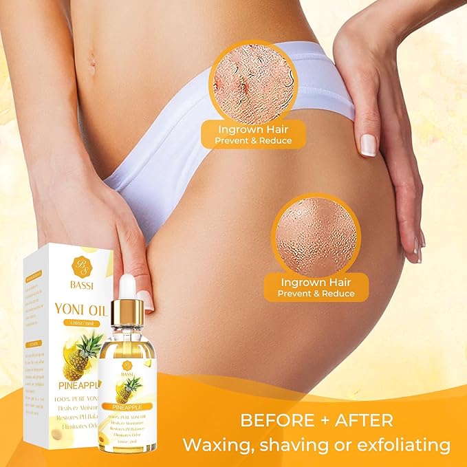 3 Packs Yoni Oil for Women - Feminine Care Oil - All Natural Vaginal Essential Oils, Reduces Odor, Restores pH Balance and Wetness, 1 fl oz/pc Strawberry Pineapple Peach Scent
