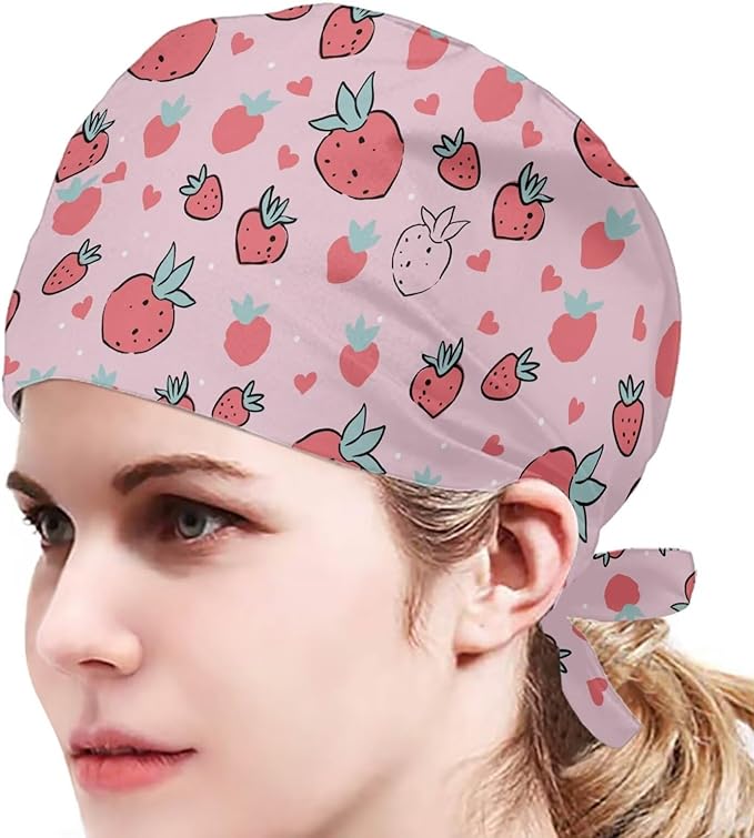 JoyLamoria Novelty Printed Cap with Sweatband Women Men Adjustable Tie Back Hats for Paiting