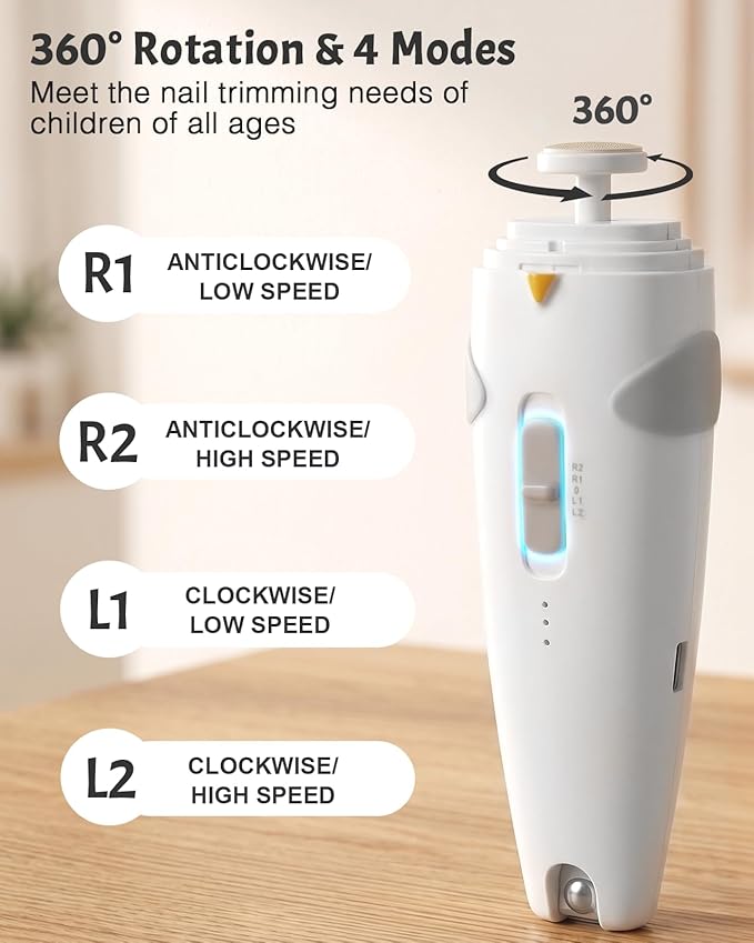 Lictin Baby Healthcare and Grooming Kit, 26 in 1 Rechargeable Nail Trimmer Electric Set,Safe File with Auto Light, Newborn Nursery Health Care Portable Safety Set for Infant Toddlers Boys Girls, Grey