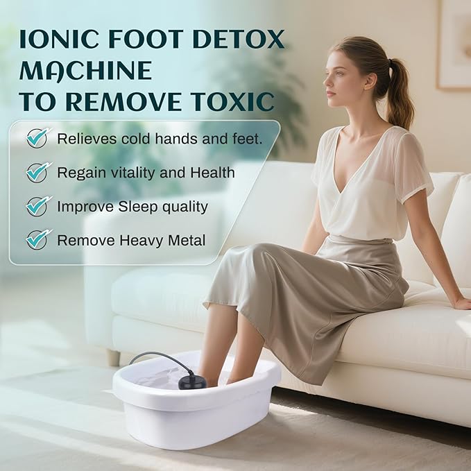 Ionic Foot Bath Detox Machine, Feet Detox Machine for Home Use, Home Salon Spa for Deep Relaxtion with Foot Massager Roller
