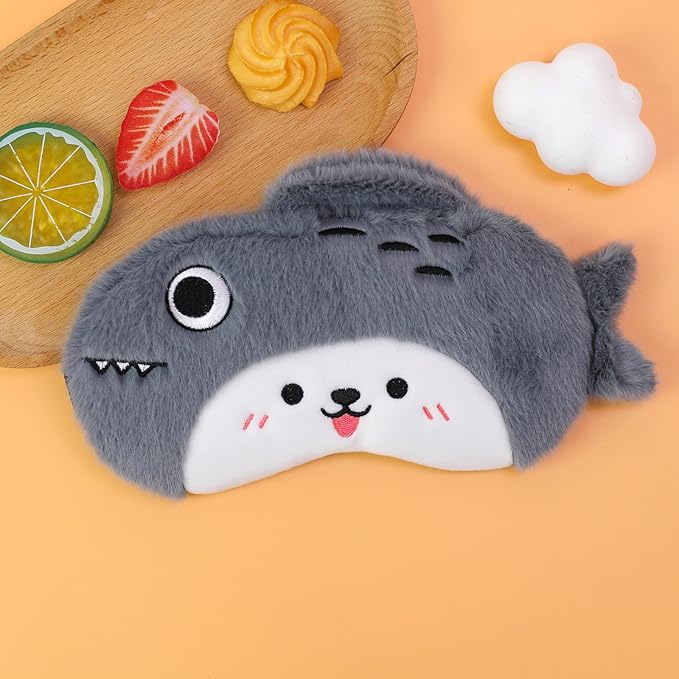 PERFECTSIGHT Sleep Eye Masks, Cute Sleep Eye Cover Lightweight Adjustable Eyeshade Mask Cover for Women Men Sleep Travel Nap, Gray Fish