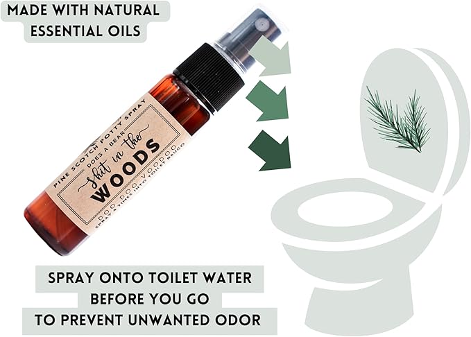 Funny Stocking Stuffer - Pre-Poop Toilet Spray 1 Fl Oz - Woodsy Scent - Gag Gift Ideas For Adult Men And Women – Travel Size Essentials 5 Below