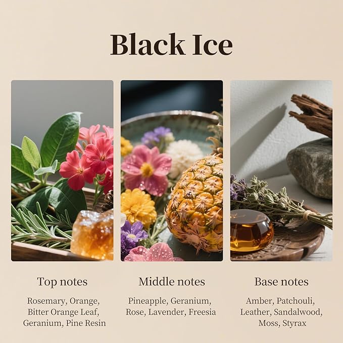 Black Ice Essential Oils for Waterless Scent Diffusers,Reed Diffuser Oil Refill,Modern Home Fragrance with Plastic Bottle,100mL(3.4fl oz)
