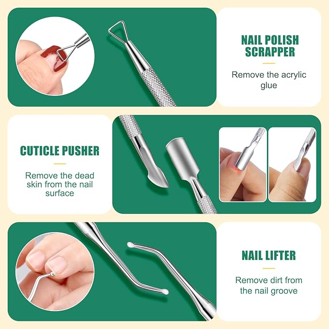 TsMADDTs Nail Care Tool Kit with Cuticle Trimmer, Cuticle Pusher, Nail Files and Buffers Blocks, Emery Boards, Nail Prep for Manicure & Pedicure for Women