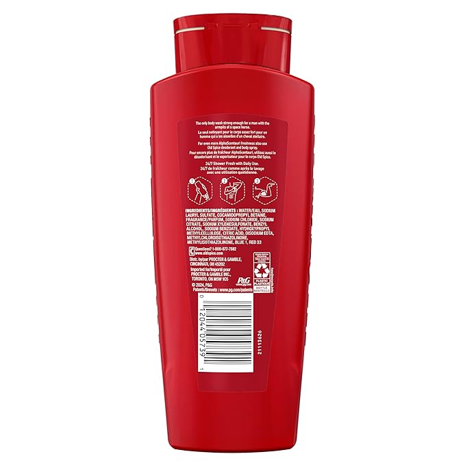 Old Spice Cleansing Body Wash for Men, 3X Defense, 24/7 Shower Fresh with Lasting Scent, 2-in-1 Body & Face Wash, Alphascentauri with Green Herbal Scent, 24 oz (Pack of 4)