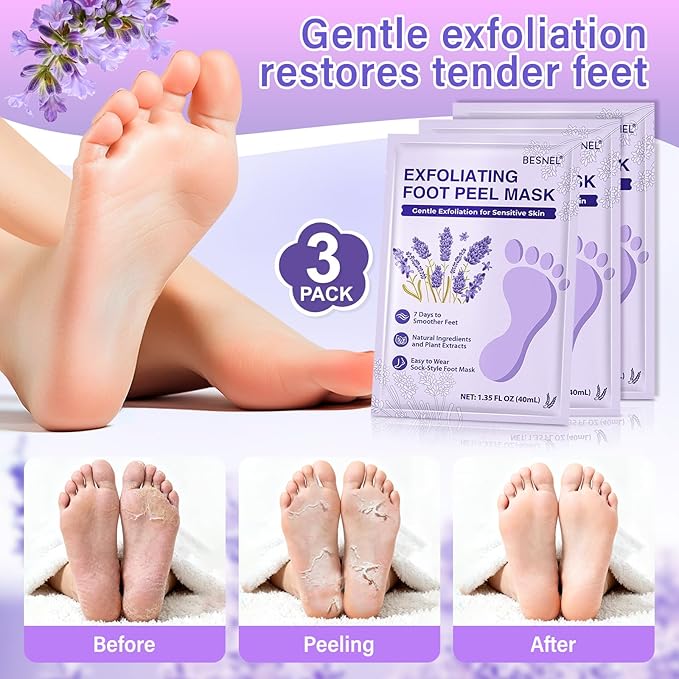 5Pack Moisturizing＆3Psck Foot Peeling Foot Mask, Hydrating Foot Masks Dry Cracked Feet, Soothing Moisturizer Repair Rough Heels＆Baby Soft Feet, Exfoliator Peel Calluses Dead Skin Callus Remover(8P)