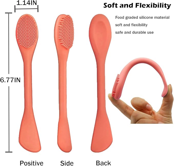 RamPula Silicone Face Mask Brush, Face Scrubber for Gentle Exfoliating & Hairless Moisturizers Applicator Tools for Apply Mud, Clay, Charcoal Mixed Mask, Cream, Lotion