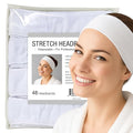 APPEARUS 480-Count (10x48 Packs) Disposable Spa Headbands for Facials, Makeup & Skincare – Soft, Non-Woven, Bulk Cotton Blend Hair Wraps for Professional Salon & Home Use (AH1051x10)