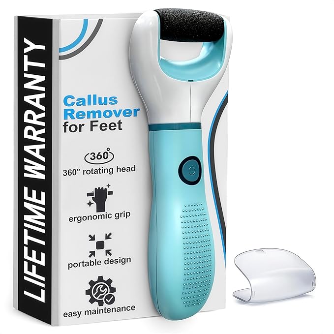 Electric Foot Callus Remover – Electric Foot Grinder with 2800 RPM Motor & 360° Rotating Replaceable Roller, Ergonomic Grip for Wet & Dry Skin – Pedicure Tools for Feet for Smooth Heels & Skin Care
