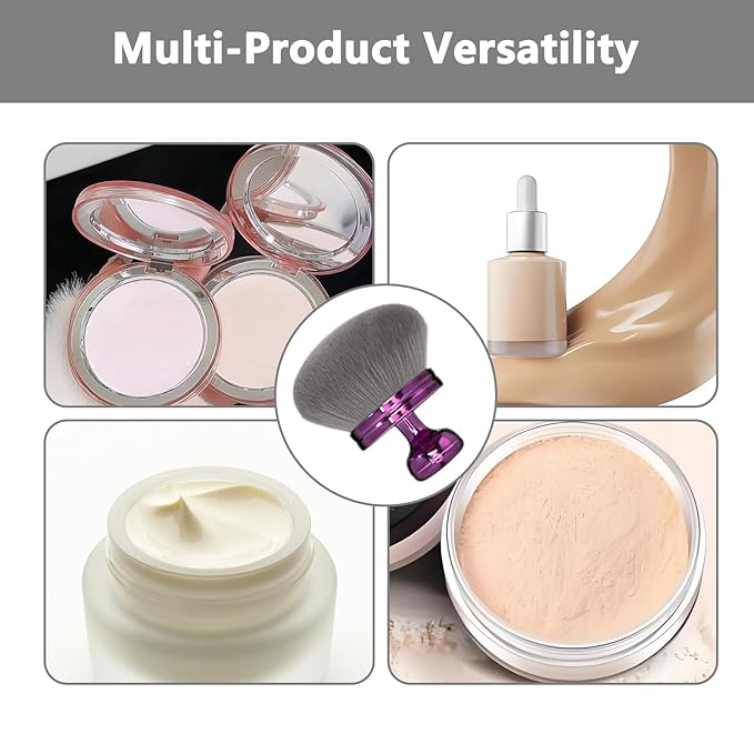 Body Makeup Brush Extra Large Oval Self Tanning Brush Multipurpose 74mm Wide-Headed Self Tanner Kabuki Sunscreen Brush for Legs Body Sunless Tan Streak Free Applicator(Purple)