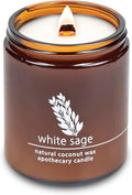 Hemlock Park White Sage Apothecary Hand-Poured Scented Candle | Crackling Wood Wick, Botanical Fragrance & Coconut Wax | Up to 60 Hour Burn Time | 8 oz