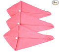 HOPESHINE Women's Soft Shower Hair Towel Twist Hair Turban Wrap Drying Cap Great Gift for Women (Rose Red 3-Pack)