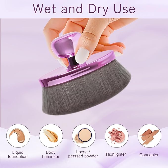 Extra Large Body Makeup Brush For Self Tanner, Leg Makeup &Bronzer Blend,116mm Oval-headed Kabuki Brush More Even Application, Sunscreen Face&Back Makeup Brush, with Cosmetic Bag.Patent Pending