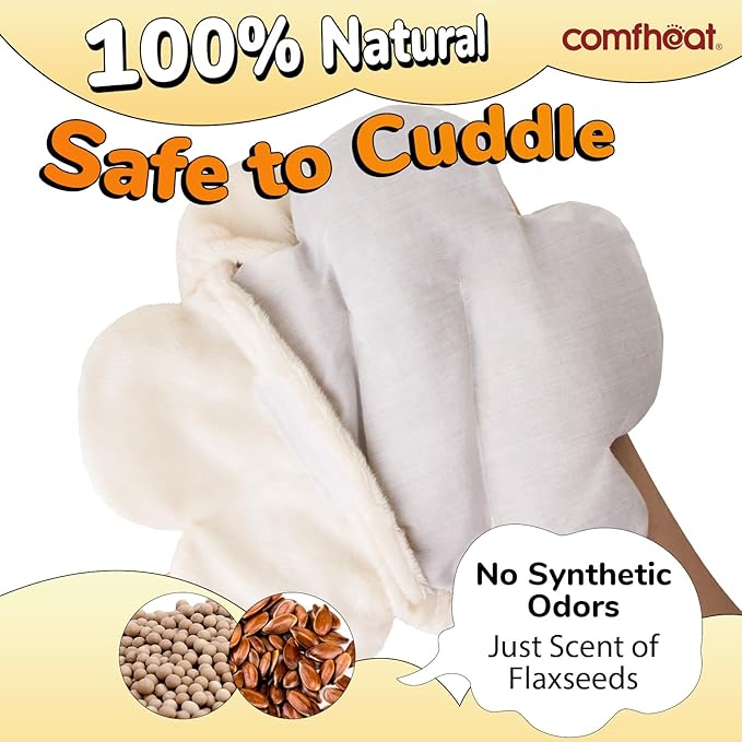 Microwave Heating Pad for Pain Relief, Moist Heat Pack Hot Compress for Period Cramps Pain, Shoulder, Muscles, Plush Heating Pad Microwavable for Girl Women Kids, with Washable Cover