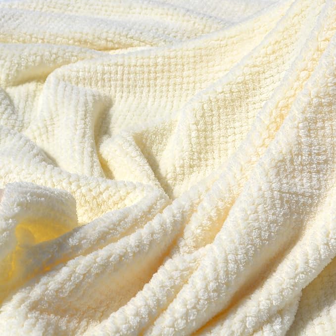 2 Pack Bath Towel Set, Waffle Bath Towel Set, Microfiber Super Soft Highly Absorbent, Sturdy Quick Drying Towels for Bathroom, Gym, Sports, Yoga (2 Piece 27" x 55", 2White)