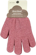 dearcloud Bath & Shower Exfoliating Spa Gloves – Reusable Exfoliating Body Scrubber & Exfoliating Glove Set for Smooth Skin (Pink & Taupe)
