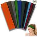 Styla Hair Headbands for Women Stretch Fashion Head Bands 10 Pack Non-Slip Head Wraps Great for Spa, Sports, Yoga, Pilates, Running, Gym Headband, Workouts (Dark)