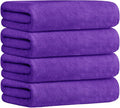JML Bath Towel, Microfiber Bath Towels Set 4 Pack (30" x 60") - Large Size, Extra Absorbent, Quick Drying, Multipurpose as Fitness Towel, Sports Towels, Yoga Towel, Violet
