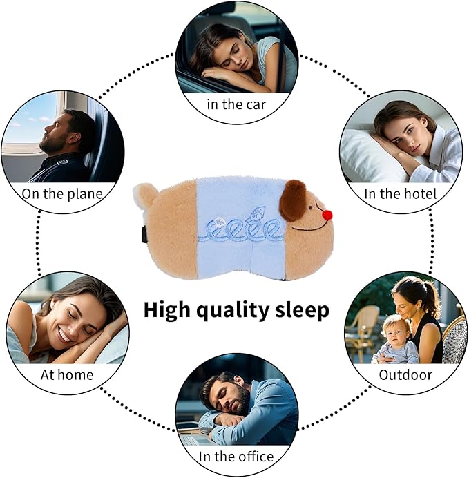 PERFECTSIGHT Sleep Eye Masks, Cute Sleep Eye Cover Lightweight Adjustable Eyeshade Mask Cover for Women Men Sleep Travel Nap, Fish Dachshund
