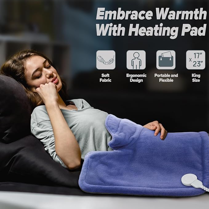 Mothers Day Gifts for Mom, Heating pad for Neck, Back, Shoulder, 3X Deeper Pain Relief, Ideal Gifts for Women, Wife, Fathers Day, Christmas, Birthday, 4 Auto-Off, Machine Washable, 6 Heat Settings
