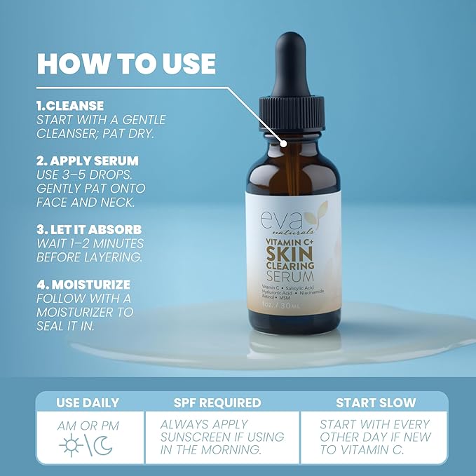 Vitamin C Serum for Face with Retinol (0.30%) & Salicylic 0.83% + Hyaluronic | Skin Refining Facial Serum for Uneven Tone, Texture & Hydration | Lightweight Daily Skincare for All Skin Types
