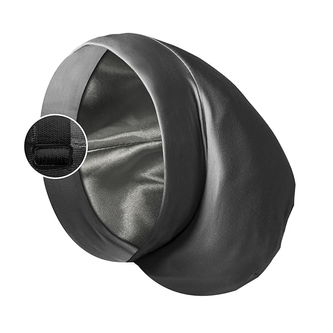 Satin Bonnet Silk Lined Sleep Cap- Adjustable Hair Cover for Women Men Frizzy Hair Night Cap Patients Care