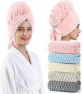 REDKISS 5 Pack Extra Large Hair Towels - Microfiber Oversized Hair Towel Wrap for Women, 23 x 47 inches Hair Towels with Elastic Strap, Super Soft Hair Drying Towels for Long, Thick, Curly Turbans