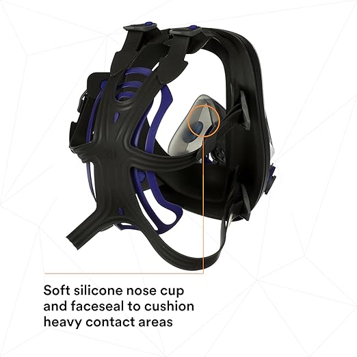 3M Ultimate FX Full Facepiece Reusable Respirator, FF-401, NIOSH, ANSI, Six-Strap Harness for a Secure Comfortable Fit, Cool Flow Valve, Passive Speaking Diaphragm, Small