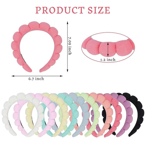 10 Pcs Spa Headband Bulk for Women Makeup Headband for Washing Face (Terry Cloth)