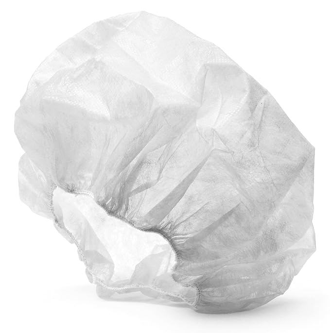 Medical Nation 21" Disposable Bouffant Caps | Pack of 100, White | Hairnets, Non-Woven, Non-Pleated Head Hair Covers |For Medical, Labs, Nurse, Tattoo, Food Service, Hospital, Cooking - Size 21" White