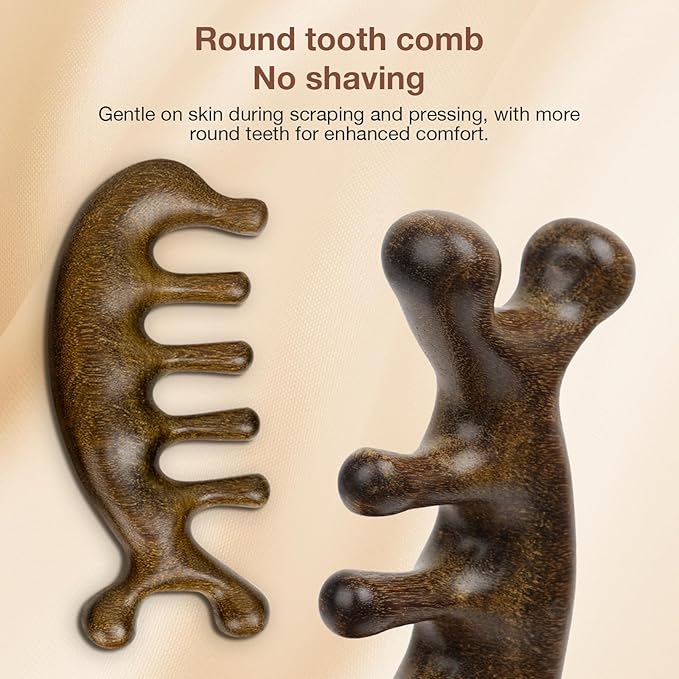 Natural Wooden Hair Growth Scalp Massager Comb, Wood Scalp Massager Tool for Stress Relief, Gua Sha & Scalp Therapy