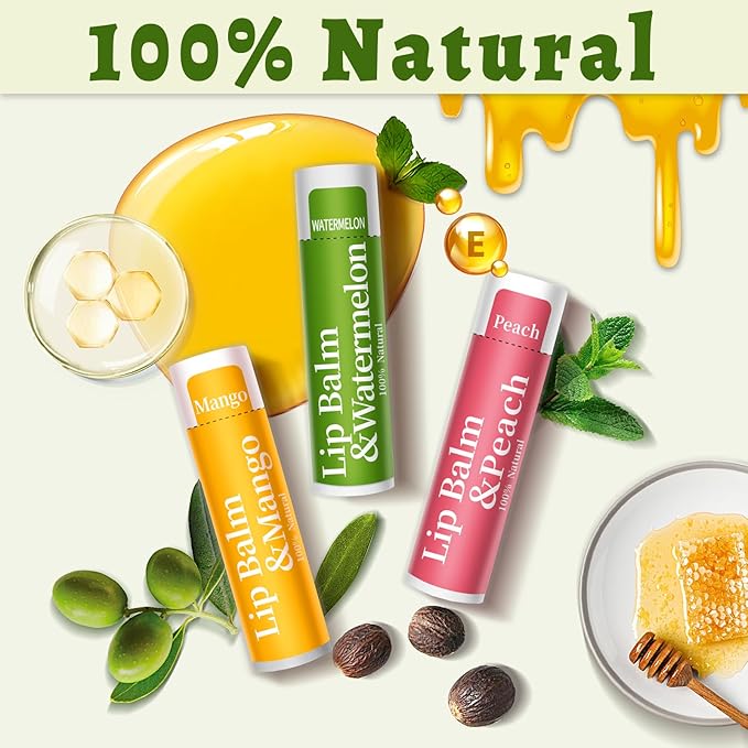 RBUGR 168 Pcs Lip Balm Bulk, 12 Flavored Lip Balm Pack for Women, All Organic Natural Bulk Lip Balms for Dry Cracked Lips, Moisturizing Lip Balms Gift Set(4.2g/0.15oz)