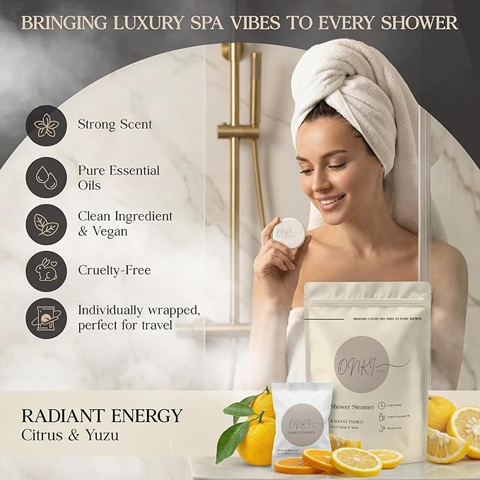 Shower Steamers Aromatherapy 6 Pack – Relaxation, Self Care, Stress Relief, Spa Gifts for Women & Men (Citrus & Yuzu) Mother’s Day Gifts for Mom, Wife from Husband, Grandma, Daughter and Sister