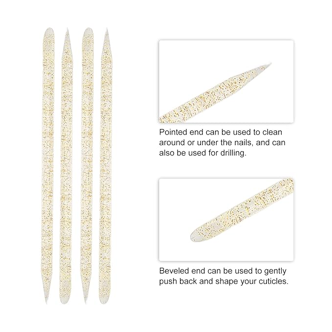 100 pieces disposable cuticle pusher, cuticle pusher remover cleaner for fingernail, cuticle cleaning and nail care for beginners and professional nail technicians(yellow)