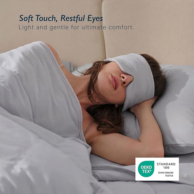 Breescape Cooling Eye Mask, Instant Cool-to-Touch Fabric with Silent Closure, Full-Coverage Light Blocking, Adjustable Soft & Breathable Design for Ultimate Sleep Comfort, Comes with Travel Bag