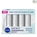 NIVEA Dewy Lip Balm with Hyaluronic Acid, Lightweight and Ultra-Hydrating for All Day Moisture, Mothers Day Gifts, 0.18 Oz, Pack of 4