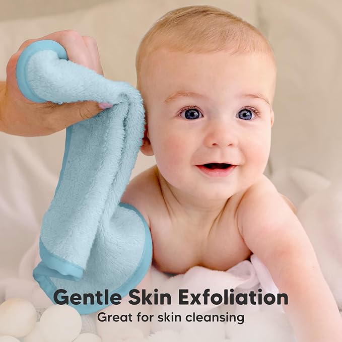 6-Pack Baby Washcloths – Soft Absorbent Viscose from Bamboo Washcloths for Face, Body, Baby Towels for Newborn, Kids, Toddlers, Infant,Gentle on Sensitive Skin,10x10 Reusable Face Towels(Bravo Blue)