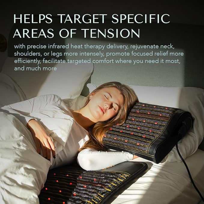 HealthyLine Jet Mat Pillow – Far Infrared Gemstone Heating Pad - Cutting-Edge Wellness Device – Negative Ions, Photon Lights