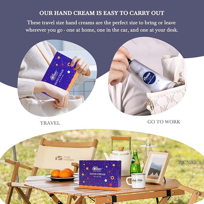 BODY & EARTH # LOVE Hand Cream Gift Set, Mothers Day Gifts for Mom, Moisturizing Hand Lotion Gift Set with Vitamin E, Travel Size Hand Cream for Women, Birthday Gifts Nurses Teachers, 6 x 1 OZ