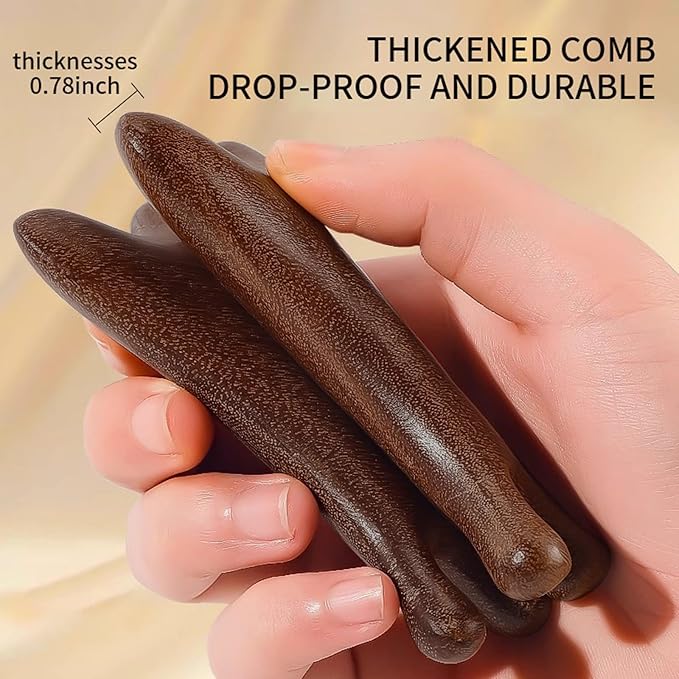 TAIHI Wooden Scalp Massager Comb, 100% Natural Wood Massage Comb for Hair Growth, Stress Relief, Multi-Function Gua Sha Tool for Head Face Neck, Anti-Static Wooden Comb for Women Men All Hair Types