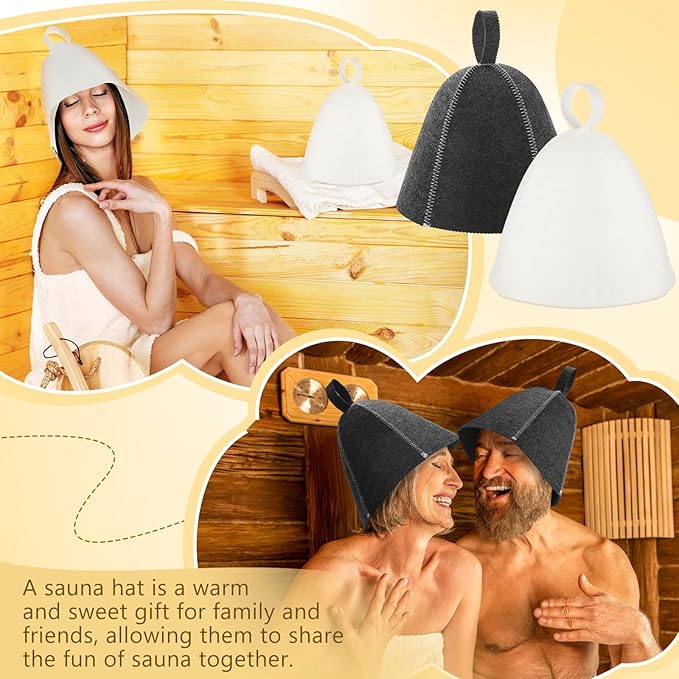 JaGely Sauna Hat for Men Women Sauna Hat Vaporarium Cap Russian Banya Cap for Bath House Accessories