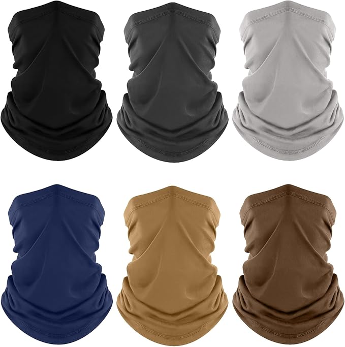 Fuinloth Neck Gaiter, 6 Pack Cooling UV Protection Bandana Face Mask Gator Scarf for Men Women