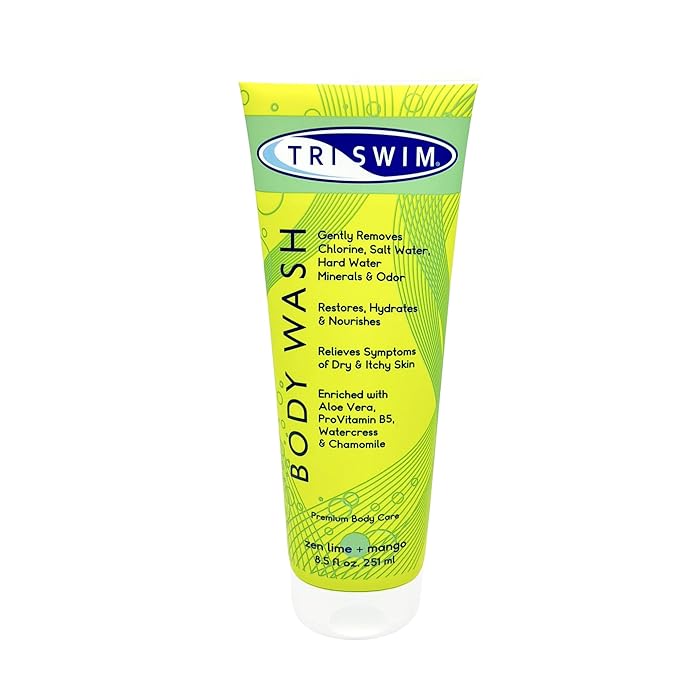 TRISWIM Chlorine Removal Body Wash 8.5 Fl Oz | Removes Chlorine, Bromine, Hard Water Minerals & Saltwater | Hydrates & Restores Skin | Moisturizing Chlorine Soap For Swimmers And Athletes