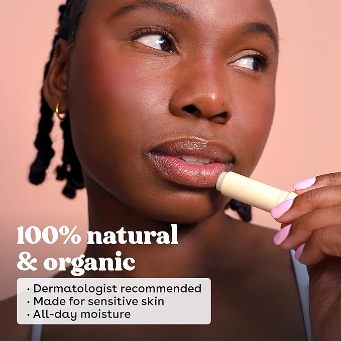 eos 100% Natural & Organic Lip Balm Sphere - Vanilla Bean, All-Day Moisture, Dermatologist Recommended for Sensitive Skin Care, Lip Care Products, 0.25 oz