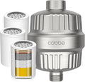 Cobbe High Output Shower Filter for Hard Water - 2 Replaceable Cartridges - Removing Chlorine and Harmful Substance, Dramatically Improves The Condition of Your Skin, Hair and Nails - Brushed Nickel