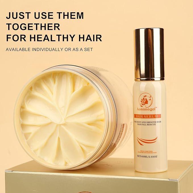 Hair Mask Argan Oil Set Deep Repair Conditioning Collagen Hair Treatment for Dry and Damaged Hair All Hair Types 16.9floz + 2floz