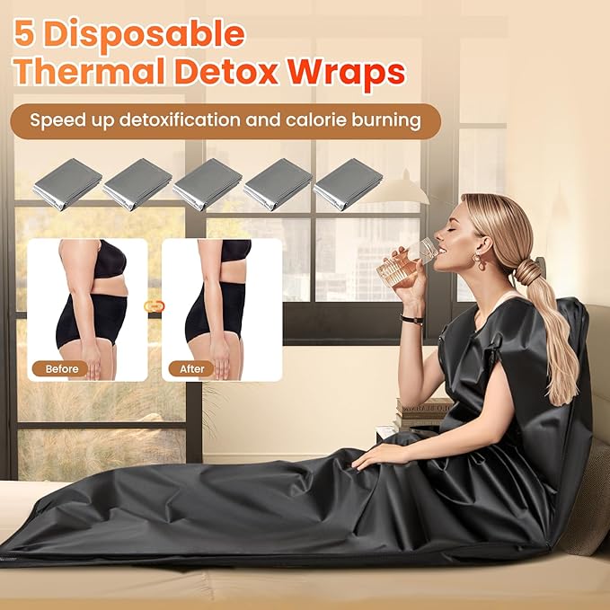 ARLIME Infrared Sauna Blanket, Portable Full-Body Home Sauna Blanket, Wraps, 90-180°F Temp Range, 30-90Min Timer, Carry Bag, 6 ft x 3 ft (Without Sleeves)