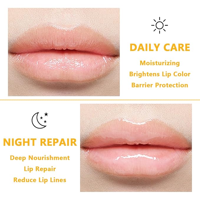 5 PCs Bee Balm Lip Mask, Moisturizing Lip Balm & Scrubs, Hydrating, Prevents Dry & Cracked Lips - Strawberry & Watermelon Flavors