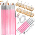 Nail Stand For Press On With Nail Art Brushes Nail Holder For Painting Practice Display Presson Nails Nail Art tools Set with Nail Dotting 3D Sculpting tools, Practice Kit Tech